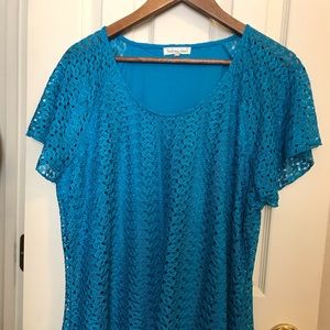 Indigo Soul Blue Layered Tunic Blouse Women’s Size 2XL